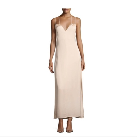 Elizabeth and James Jericho Nude Silk Spaghetti Strap Maxi Slip Dress Size 8 NWT - Picture 1 of 12